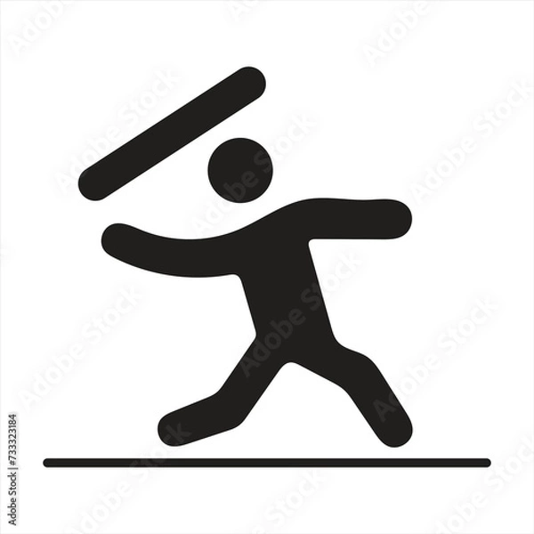 Obraz cricket player man icon vector illustration eps.

