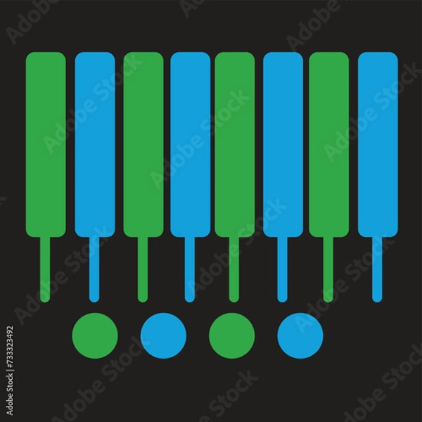 Obraz Cricket bat-ball colourful vector illustration eps