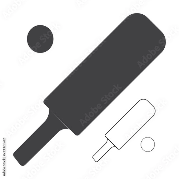 Obraz Cricket bat-ball colourful vector illustration eps