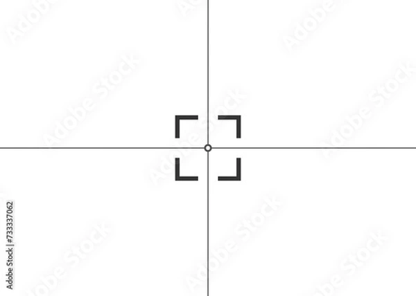 Obraz A sniper scope overlay: a box and simple plain lines, set against a transparent background. Concepts: targeting, menace, focusing, precision, clarity.

