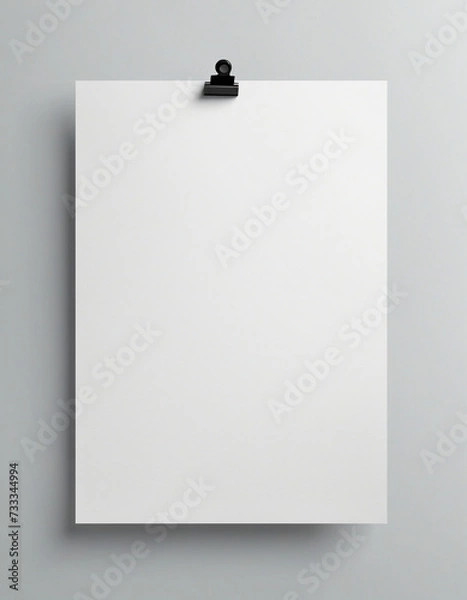 Fototapeta White blank sheet of paper with curled corner