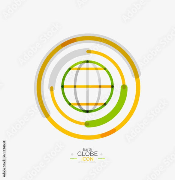 Fototapeta World globe logo stamp