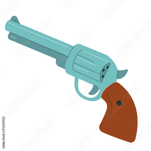 Fototapeta Revolver Gun Element Flat Concept Style