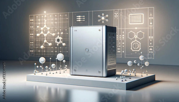 Obraz Minimalist and sleek solid oxide fuel cell showcasing cutting-edge technology.