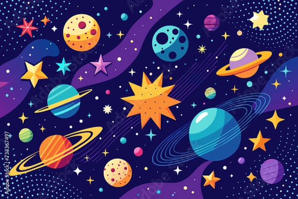 Fototapeta A breathtaking celestial scene, envisioning the cosmos filled with countless stars, Generative AI.

