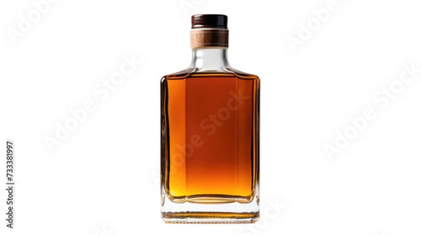 Obraz bottle of whiskey without label on white background
