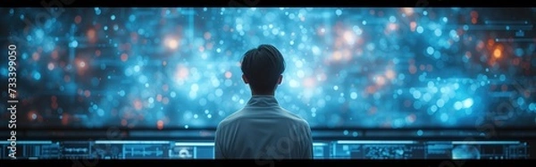 Fototapeta Abstract of digital online technology work business