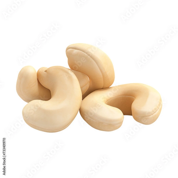 Fototapeta Cashew nuts isolated on transparent background, png