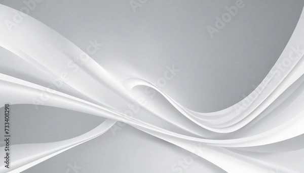 Fototapeta Abstract White Background - lines and waves