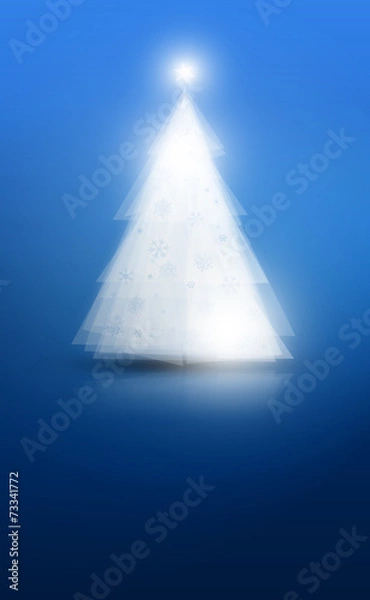 Obraz Niebieska kartka świąteczna z życzeniami Wesołych Świąt