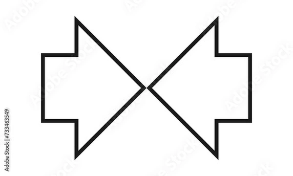 Fototapeta Hollow Horizontal Inward Pointing Short Arrows