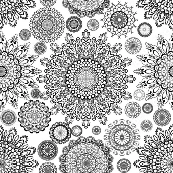 Fototapeta seamless abstract pattern background fabric fashion design print digital illustration art texture textile wallpaper apparel image with graphic repeat mandala elements
