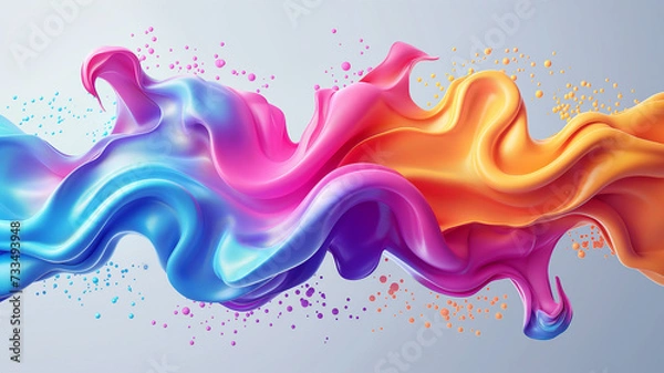 Fototapeta Abstract multi color fluid structure, background