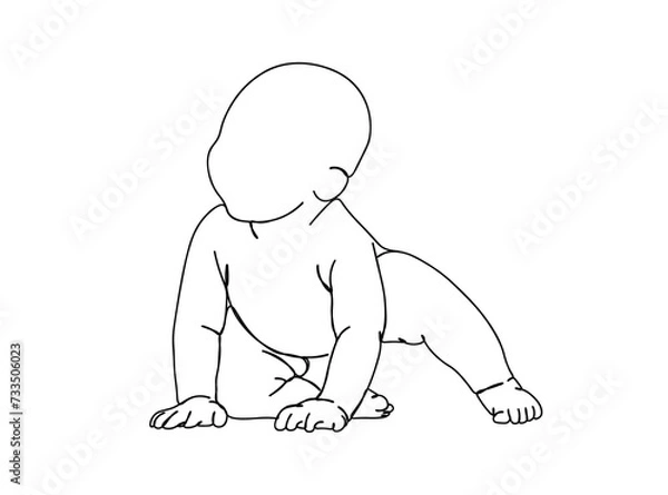 Obraz Baby Single Line Drawing Ai, EPS, SVG, PNG, JPG zip file
