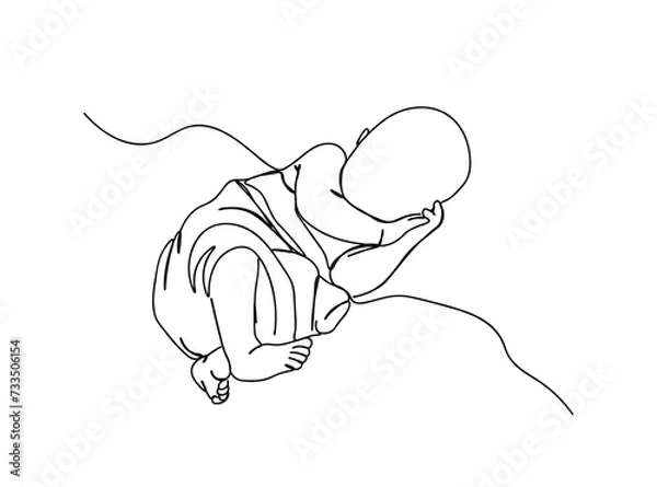 Obraz Baby Single Line Drawing Ai, EPS, SVG, PNG, JPG zip file