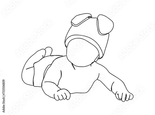 Obraz Baby Single Line Drawing Ai, EPS, SVG, PNG, JPG zip file