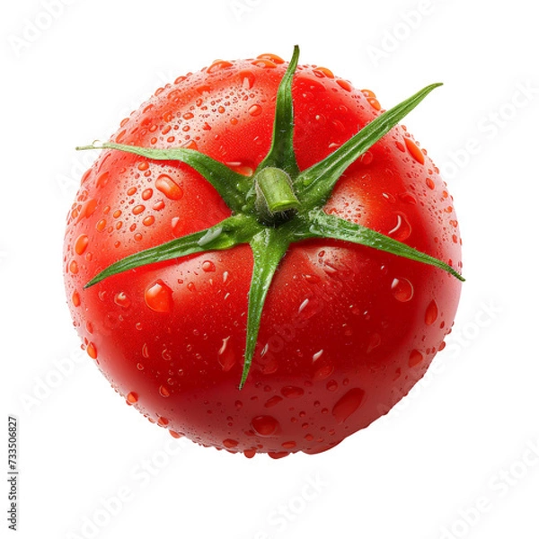 Fototapeta Top view of tomato isolated on transparent background, cut out, png