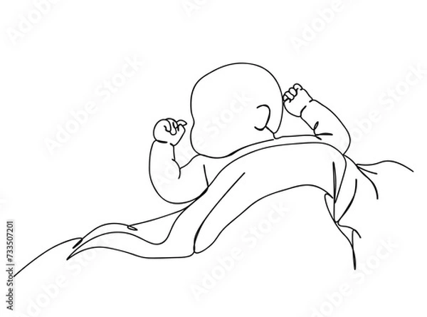 Obraz Baby Single Line Drawing Ai, EPS, SVG, PNG, JPG zip file