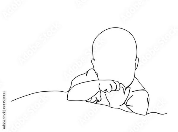 Obraz Baby Single Line Drawing Ai, EPS, SVG, PNG, JPG zip file