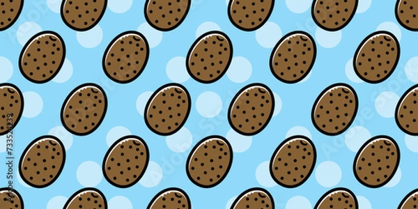 Fototapeta Kiwi illustration background. Seamless pattern. Vector. キウイのイラストパターン　背景素材