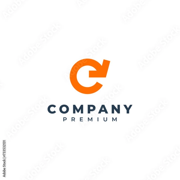 Obraz letter e brand logo design