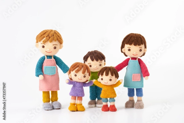 Fototapeta あみぐるみ人形　保育、幼稚園イメージ