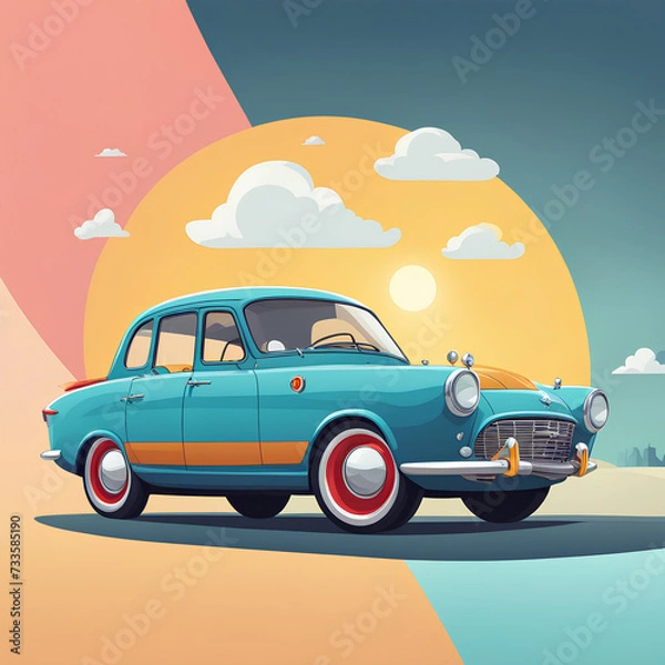 Fototapeta An exciting drive in a car.