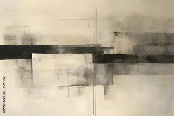 Fototapeta Minimalist abstract composition focuses on beauty of simplicity, using sparse lines and neutral tones to evoke calmness.