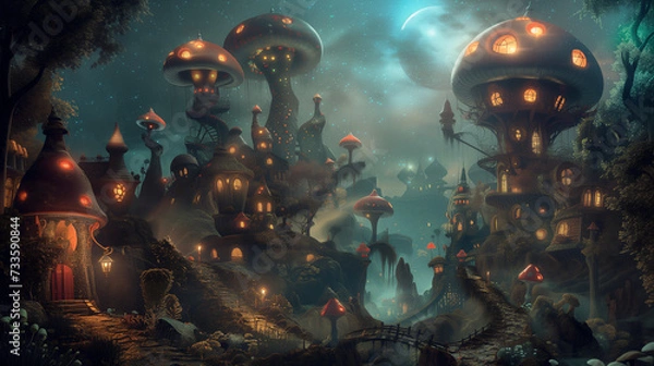 Obraz mushroom city