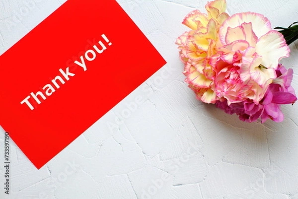 Fototapeta Mother's day background with pink carnation