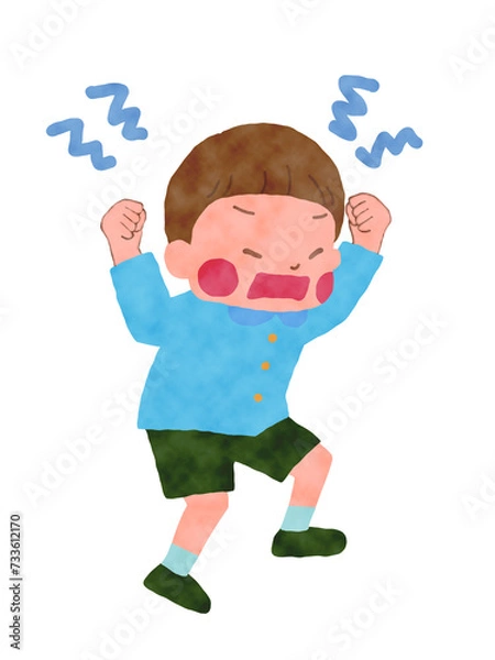 Fototapeta 怒っている男の子