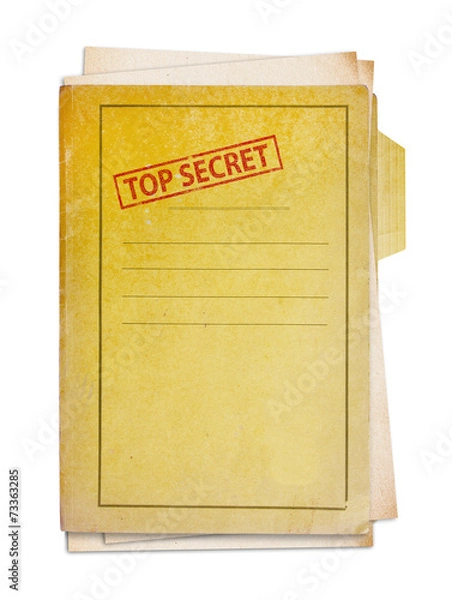 Obraz Old folder with top secret stamp.