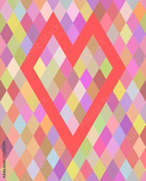 Fototapeta Seamless. Red Heart from rombuses. Vector illustration