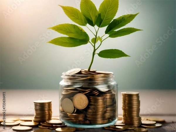Fototapeta Coins growing tree