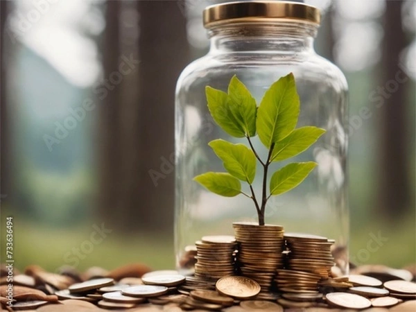 Fototapeta Coins growing tree