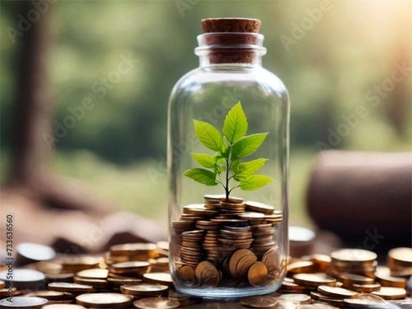 Fototapeta Coins growing tree