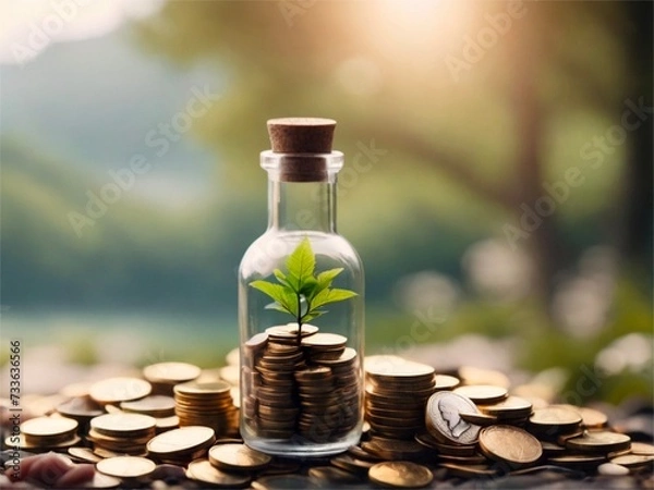 Fototapeta Coins growing tree