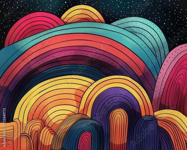 Obraz Cartoon rainbow art 