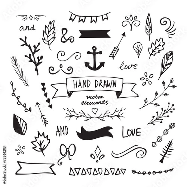 Obraz Hand Drawn Design Vector Elements