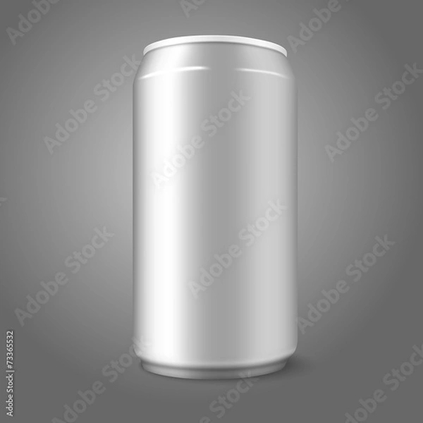 Fototapeta Blank vector aluminium can, for different designs of beer, lager