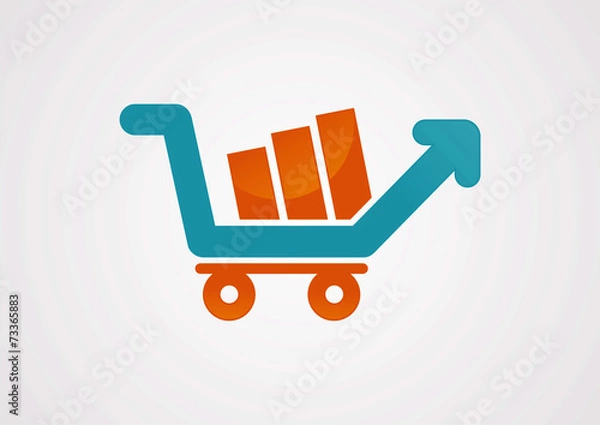 Fototapeta Shopping cart up arrow logo vector