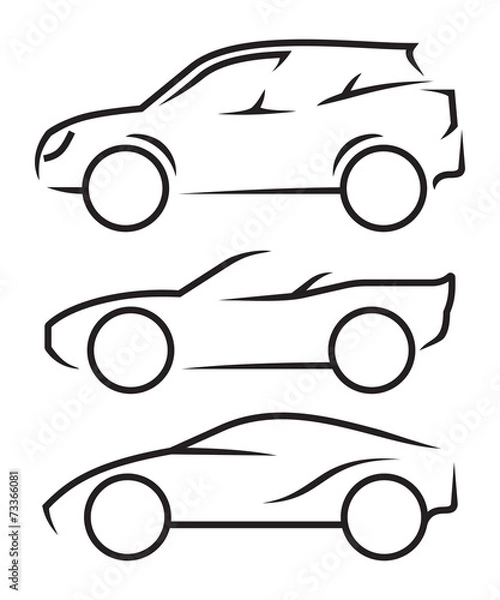 Obraz Car line art