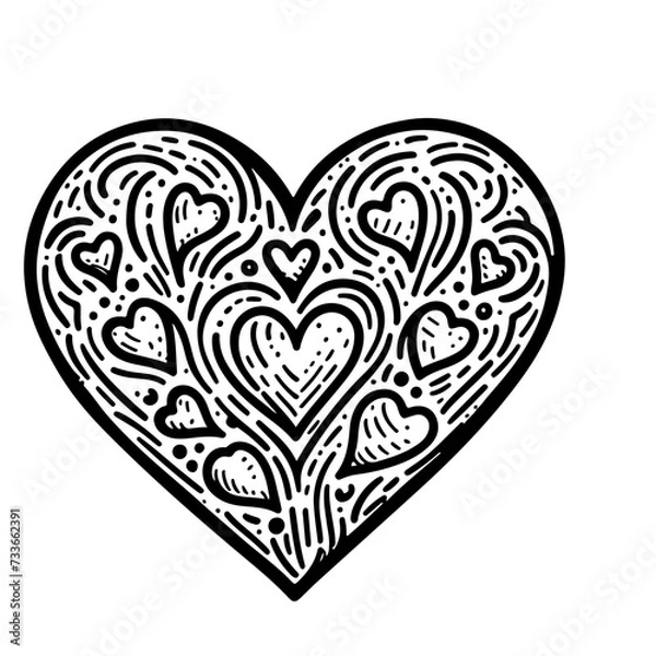 Fototapeta heart shape icon sign symbol element to decoration png file transparent. black line doodle style