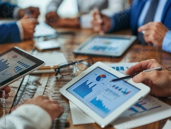 Fototapeta Business Analytics Team Reviewing Data