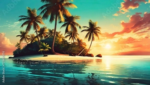 Fototapeta sunset on the beach