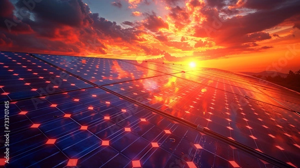 Obraz solar energy and nature, sun light perspective