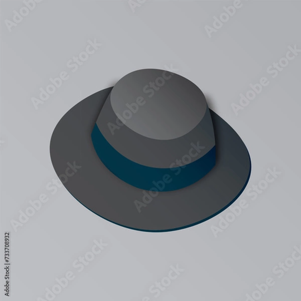 Fototapeta Black hat vector illustration