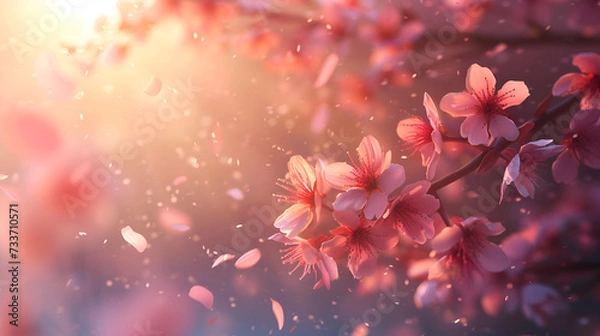 Obraz copy space sakura branch closeup with space for text