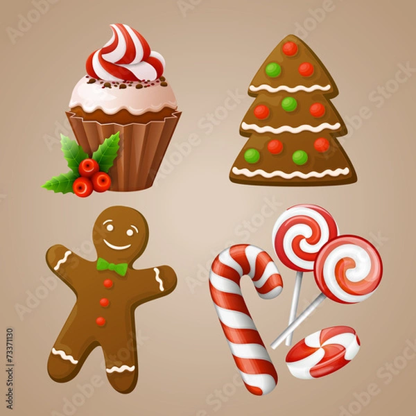 Obraz Christmas icons set