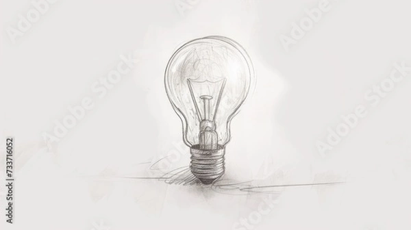 Obraz Conceptual Light Bulb Sketch